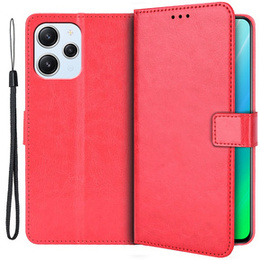 Etui z klapką do Xiaomi Redmi 12, Crazy Horse Wallet, czerwone