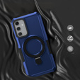 Etui do Samsung Galaxy A15 5G, Kickstand Ring, niebieskie + szkło 9H