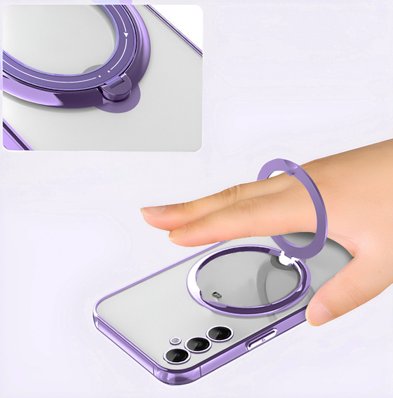 Etui Magnetyczne do Samsung Galaxy A56 5G, do MagSafe, fioletowe + Szkło 9H