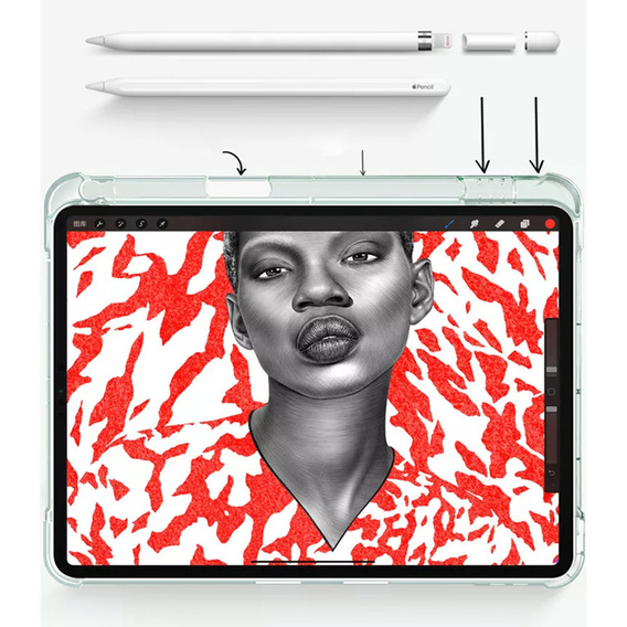 Etui do iPad 11" 2025 A16 (11 gen.) / iPad 10.9" 2022 (10 gen.), Smartcase Hybrid, z miejscem na rysik, zielone