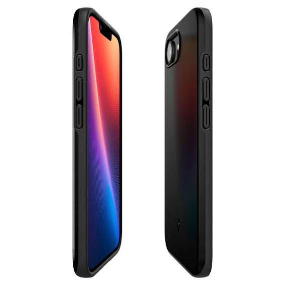Etui Spigen do iPhone 16E, Thin Fit Mag, czarne + Szkło hartowane 9H