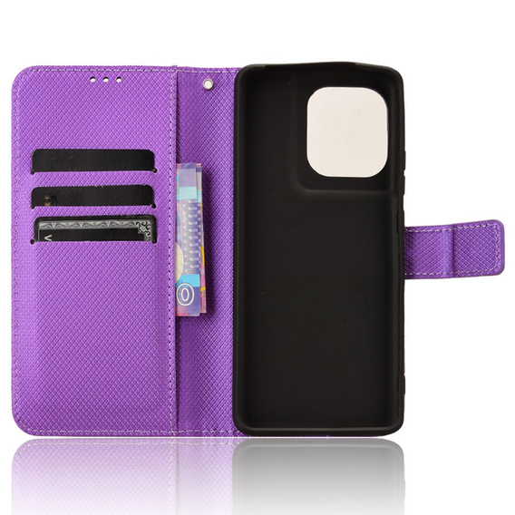 Etui z klapką do Motorola Edge 50 Pro, Wallet Smart Magnet, fioletowe