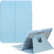 Etui z klawiaturą do iPad 11" 2025 A16 (11 gen.) / iPad 10.9" 2022 (10 gen.), Rotary 360° Leather, jasnoniebieskie
