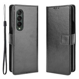Etui z klapką do Samsung Galaxy Z Fold3 5G, Crazy Horse Wallet, czarne