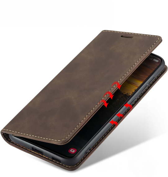 Etui do Samsung Galaxy A16 / A16 5G, ERBORD Vintage, portfel z klapką, kawowe
