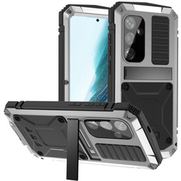 Etui pancerne do Samsung Galaxy S24+ Plus, R-JUST, srebrne