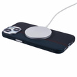 Etui do iPhone 14, Carbon Fiber MagSafe, czarne / niebieskie