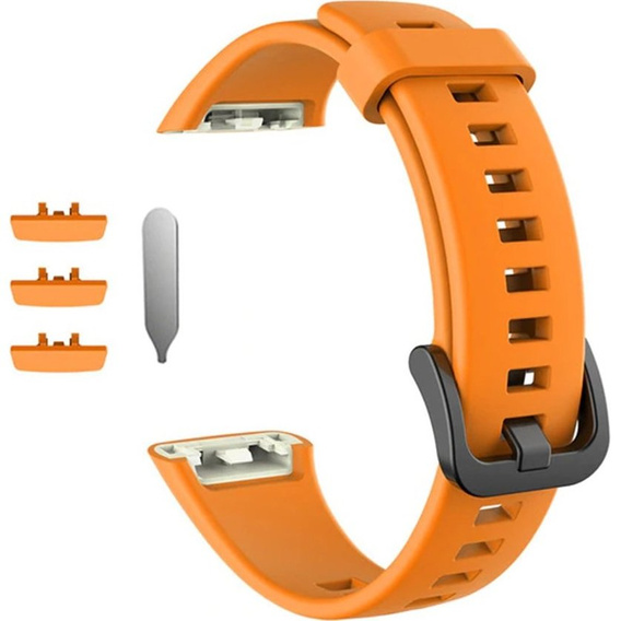 Pasek Silikonowy do Huawei Band 6 / Honor Band 6, Pomarańczowy