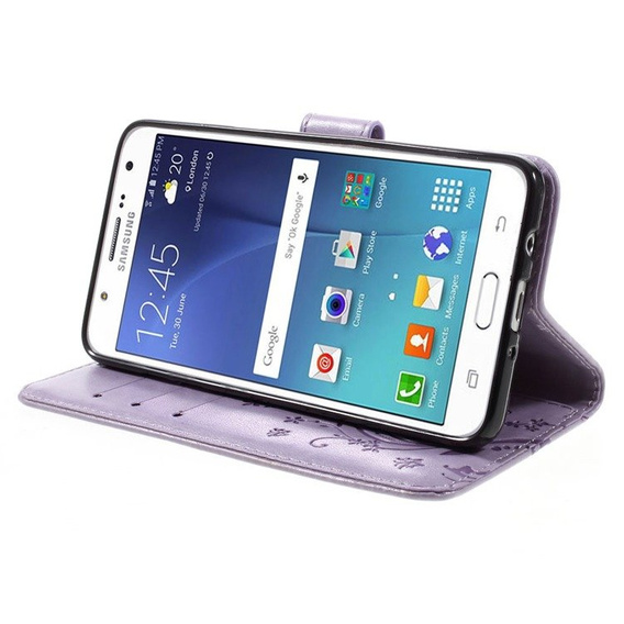 Etui z klapką do Samsung Galaxy J5 2016, Butterfly, fioletowe