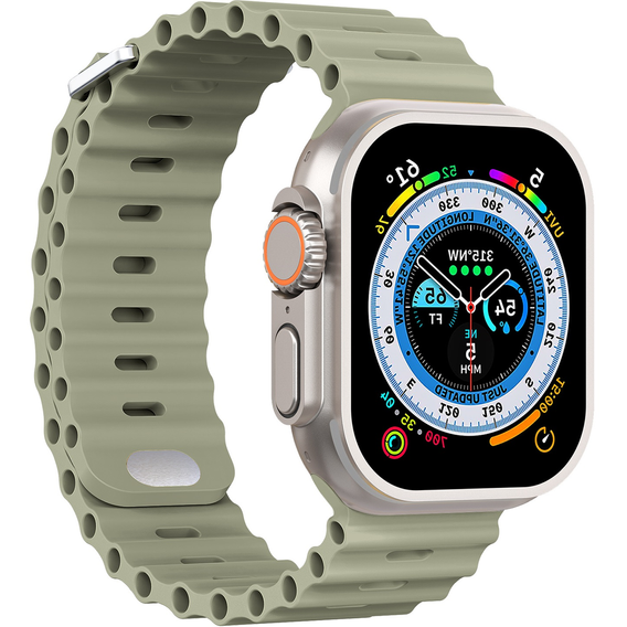 Pasek Silikonowy do Apple Watch 1/2/3/4/5/6/7/8/9/10/11/SE Ultra 1/2/3 42/44/45/46/49mm, Khaki