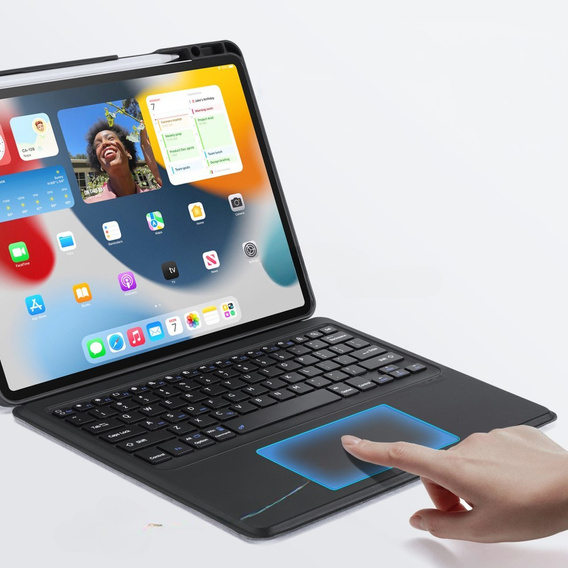Etui z klawiaturą do iPad Air 13" 2025/2024 (7/6 gen.) / Pro 12.9" 2022/2021/2020 (6/5/4 gen.), Dux Ducis DK Series, czarne