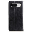Etui z klapką do Google Pixel 8A, Split Leather, czarne