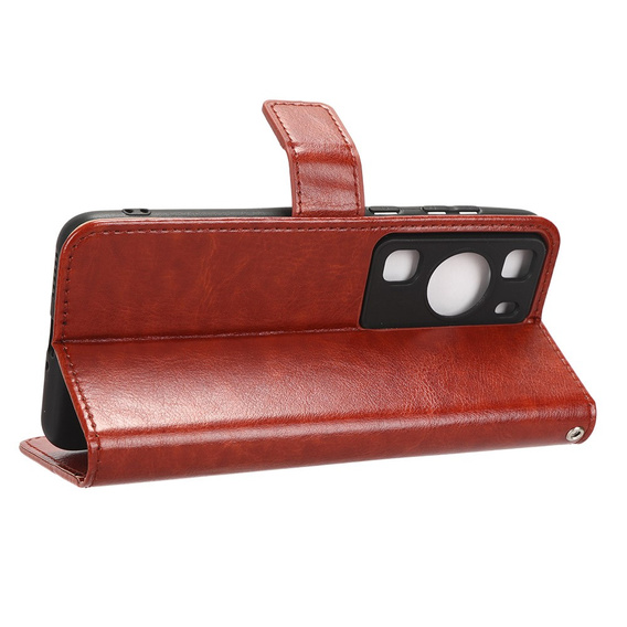 Etui z klapką do Huawei P60 / P60 Pro, Crazy Horse Wallet, brązowe