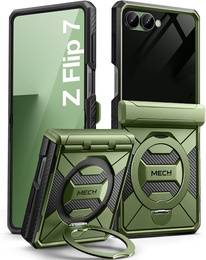 Etui do Samsung Galaxy Z Flip 7, Tongate MECH Magsafe, zielone