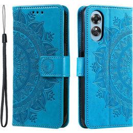 Etui z klapką do Oppo A17, Mandala, niebieskie
