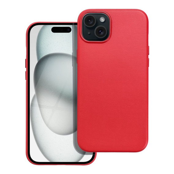 Etui Leather Mag Cover do iPhone 15 Plus, czerwone