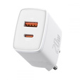 Baseus Compact PD 20W – ładowarka sieciowa z portami USB-C i USB-A, biała