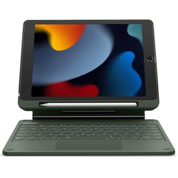 Etui z klawiaturą do iPad 10.2" 2021/2020/2019 (9/8/7 gen.), Dexnor Magnetic Keyboard Touchpad, zielone