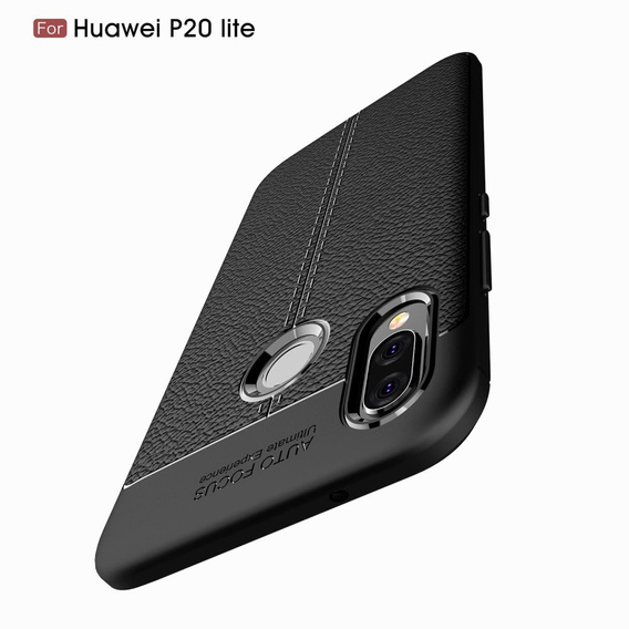 Czarne Etui Football Grain TPU Case do Huawei P20 Lite
