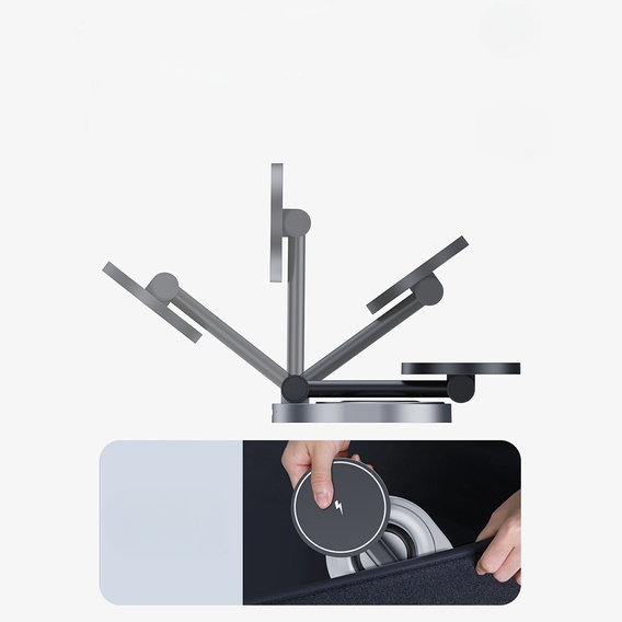 Magnetyczna Ładowarka Bezprzewodowa do MagSafe ERBORD 2w1 15W, Czarna