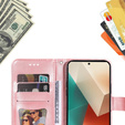 Etui z klapką do Xiaomi Redmi Note 13 5G, Mandala, różowe rose gold