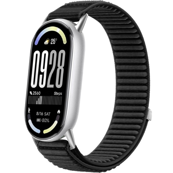 2x Pasek Nylonowy do Xiaomi Smart Band 10 / 9 / 8, Czarny, Zielony
