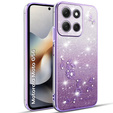 Etui do Motorola Moto G56 5G, Glitter Flower, fioletowe