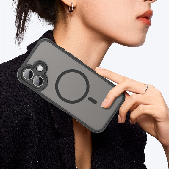 Etui Matt Case do iPhone 17, do MagSafe, wzmocnione, matowe z czarną ramką