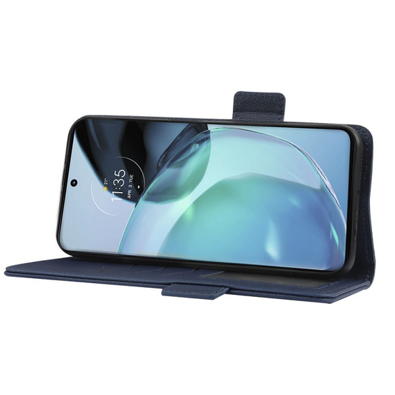 Etui z klapką do Motorola Moto G72, Wallet Thin Magnet, granatowe