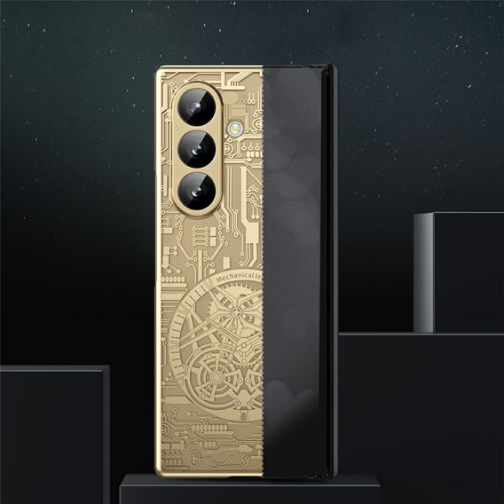 Etui do Samsung Galaxy Z Fold7 5G, Mechanical Legend, złote