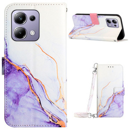 Etui z klapką do Xiaomi Redmi Note 13 Pro 4G / Xiaomi Redmi Note 14S / Xiaomi Poco M6 Pro 4G, Wallet, Marble fioletowe