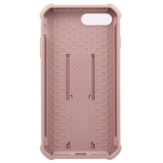 Etui pancerne do iPhone 7 Plus / 8 Plus, Dexnor Full Body, różowe rose gold