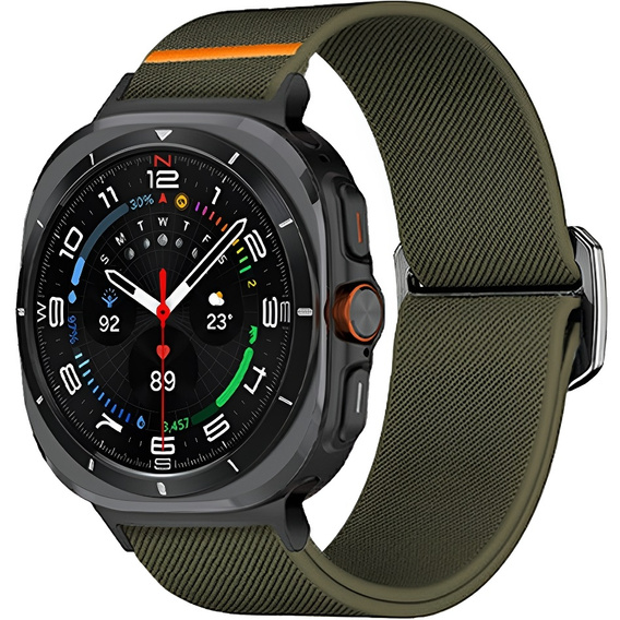 Pasek nylonowy do Samsung Galaxy Watch Ultra 47mm, Zielony