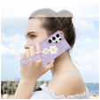 Etui do Samsung Galaxy S25 Ultra, Leather Flower Card Slot, fioletowe