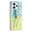 Etui z klapką do Xiaomi Redmi 12 4G, Wallet, Feather niebieskie / żółte