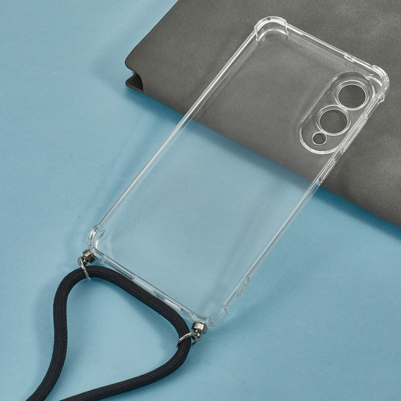 Etui ze smyczą do Samsung Galaxy S25 Edge, przezroczyste