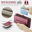Etui CASEME do Samsung Galaxy S25 FE, RFID Leather Wallet, z paskiem na ramię, czerwone