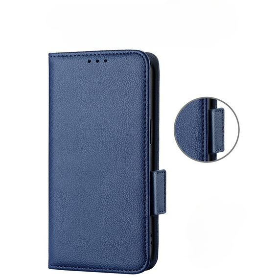 Etui z klapką do Nokia X30 5G, Wallet Litchi Magnet Case, granatowe