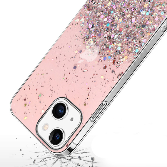 Etui do iPhone 13, Glittery, różowe