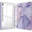 Etui do Samsung Galaxy Tab S10 FE+ Plus, Smartcase Hybrid, z miejscem na rysik, Marble fioletowe