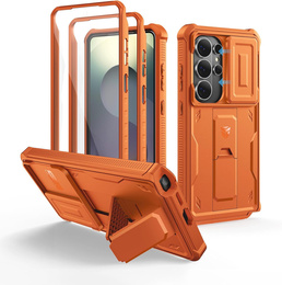 Etui pancerne do Samsung Galaxy S26 Ultra, Dexnor Full Body (Two Frames), pomarańczowe