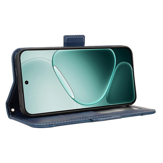 Etui z klapką do Oppo A6 Pro 5G, Card Slot, niebieskie