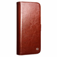Etui z klapką do iPhone 16 Pro Max, QIALINO Leather Wallet, brązowe