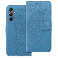 Etui z klapką do Samsung Galaxy M34 5G, Butterfly, niebieskie