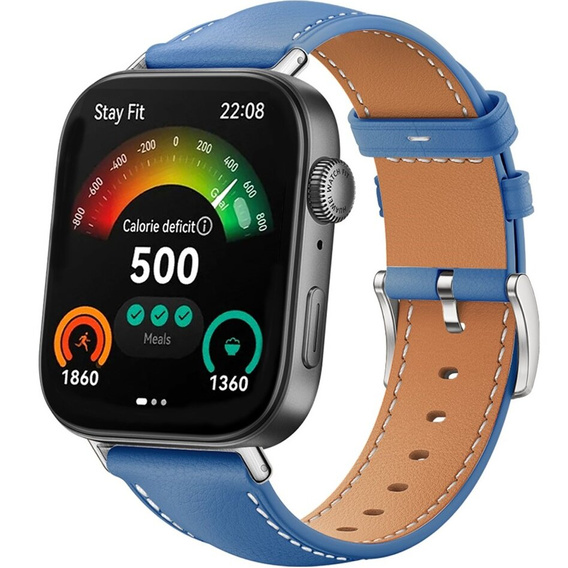 Pasek Skórzany do Huawei Watch Fit 4 / 4 Pro / 3, Niebieski