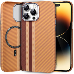 Etui do iPhone 14 Pro Max, Carbon Fiber MagSafe, żółte