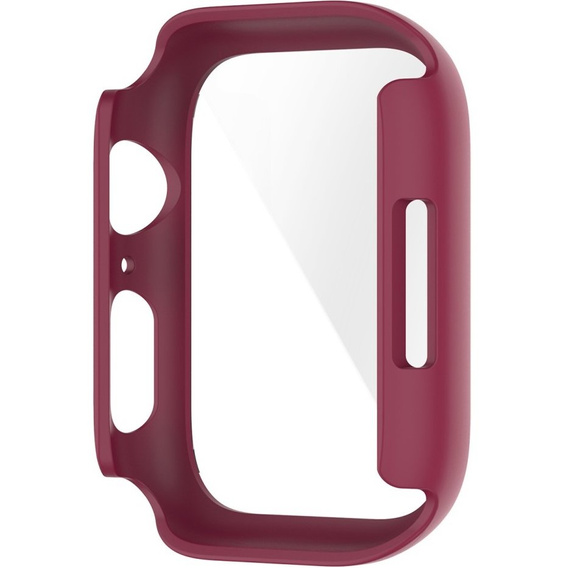 2w1 Etui + Szkło Hartowane do Apple Watch 7/8/9 41MM, Bordowe