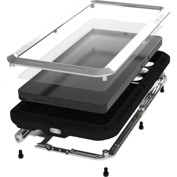 Etui Love Mei do Samsung Galaxy S25 Ultra, pancerne ze szkłem, szare