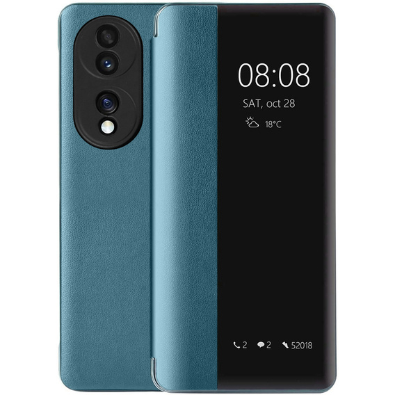 Etui do  Honor 70 5G, z klapką Side View, zielone