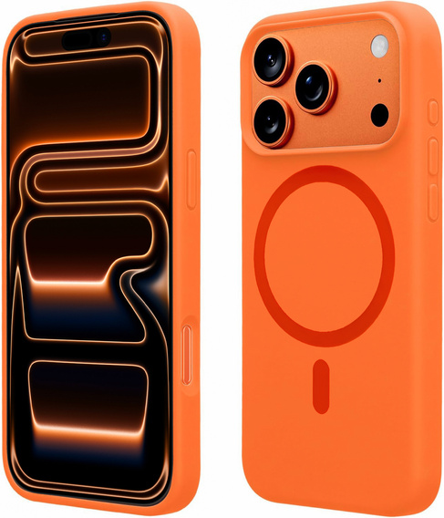 Etui do iPhone 17 Pro Max, Silicone Lite, do MagSafe – pomarańczowe